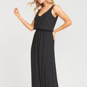 Show Me Your MuMu Kendall Maxi Dress Black Chiffon